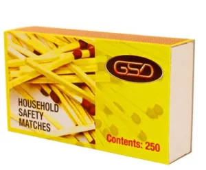 Gsd Household Safety Matches - 250 Sticks