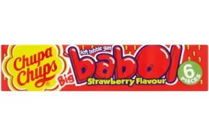 Chupa Chups Big Babol Strawberry Flavour Soft Bubble Gum - 27.6g / 6 Pieces